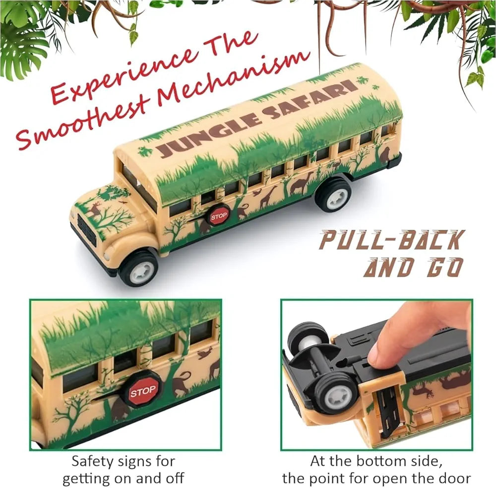Play 2 in 1 Wild Wonders Comes with Jungle Bus and Jigsaw Puzzle | No Sharp Edges for 5 to 12 Years Kid |Best Gift for Kids| Design and Color Assorted|Sams world š