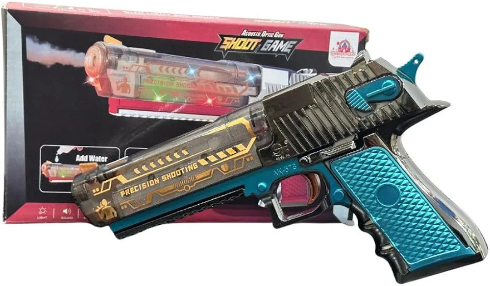 Buy Smoke Gun for Kids with Light, Safe Cool Water Mist, Sound & Vibration, Musical Weapon Gun, Heavy Plastic Material Realistic Metallic Finish with Water Filler, Sam's Toy World Sams toy world shop in Ahmedabad Gujarat