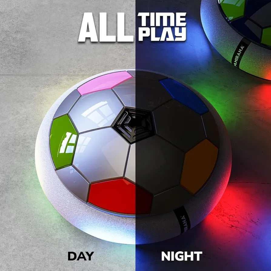 Floating Hover Football with Colorful Flash Light Effect | Indoor & Outdoor Pro Air Football Game for Kids/Girls/Boys/Gifts | White Color| Sams Toy world ahmedabad gujarat