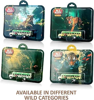 Play 2 in 1 Wild Wonders Comes with Jungle Bus and Jigsaw Puzzle | No Sharp Edges for 5 to 12 Years Kid |Best Gift for Kids| Design and Color Assorted|Sams world š