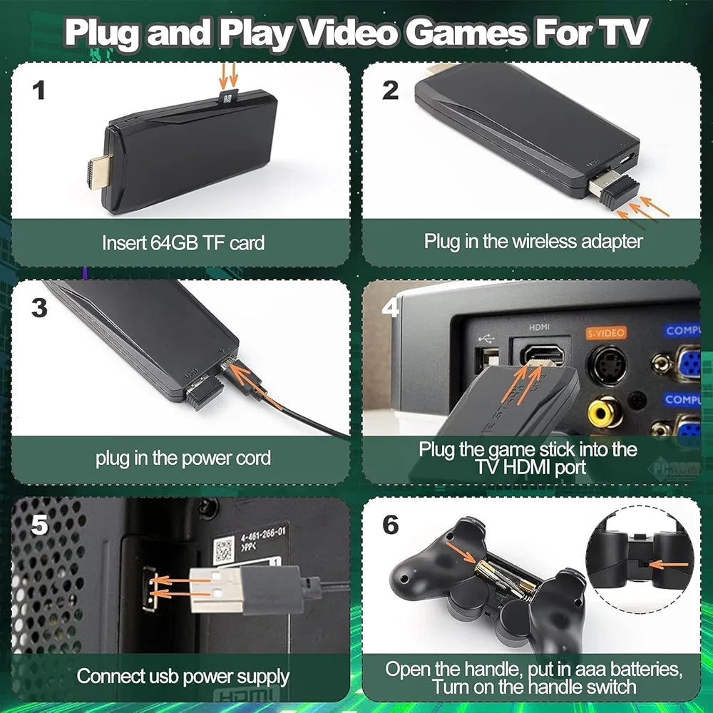 Buy Wireless Video Games For TV Gaming Retro Gaming Console With | Game Stick 1080P Plug & Play TV Video Game Set For 2 Player| With Simulator For Kids & Old School Station Video Game| Black| Sams Toy world ahmedabad gujarat samstoy.in Sams toy world shop in Ahmedabad Gujarat