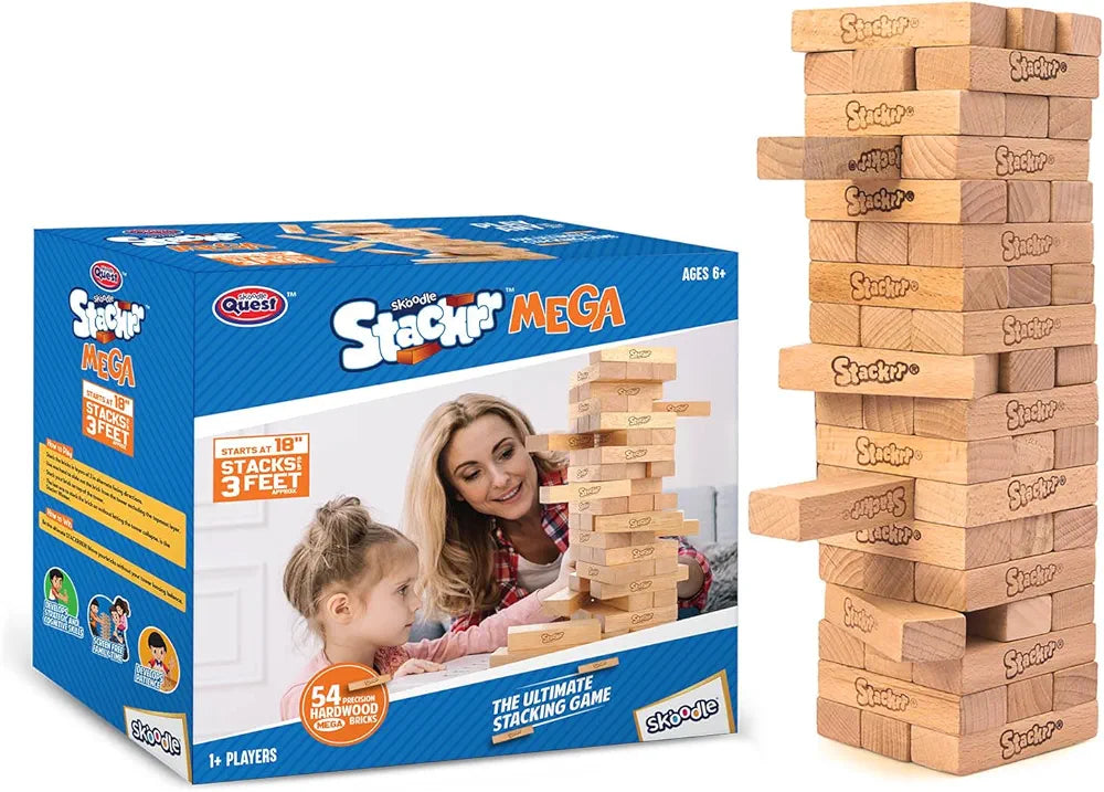 Buy Classic Board Game Tumbling Tower Game | With 54 Precision Wooden Blocks Of Premium| Beachwood| Fun Game For Adults And Kids| 1 Or More Players (Mega)| Sams world 🌍 samstoy.in Sams toy world shop in Ahmedabad Gujarat