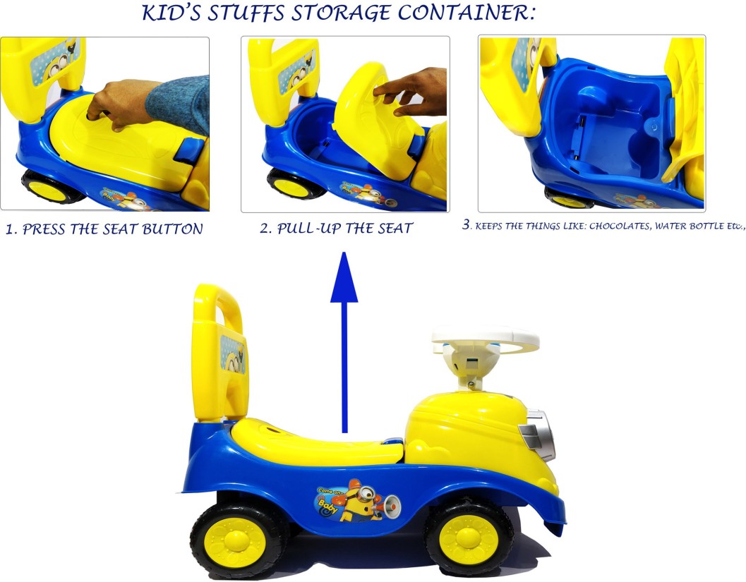 Buy Minion Race Kids Ride On Push Car for Toddlers Baby car Toy Children Rider & Infant Baby car Toys | Kids Suitable for Boys & Girls(1-3 Years)- Yellow| Sams world ahmedabad samstoy.in Sams toy world shop in Ahmedabad Gujarat