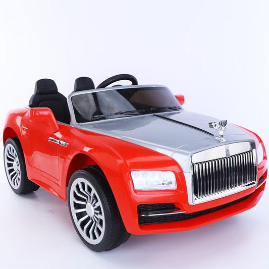 Red Rolls Royce Battery Operated Ride on Car with sleek design and stylish headlights