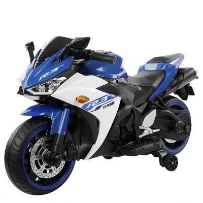 Blue and white rechargeable ride-on bike 2-10 years Sam’s Ahmedabad Gujarat with training wheels for kids