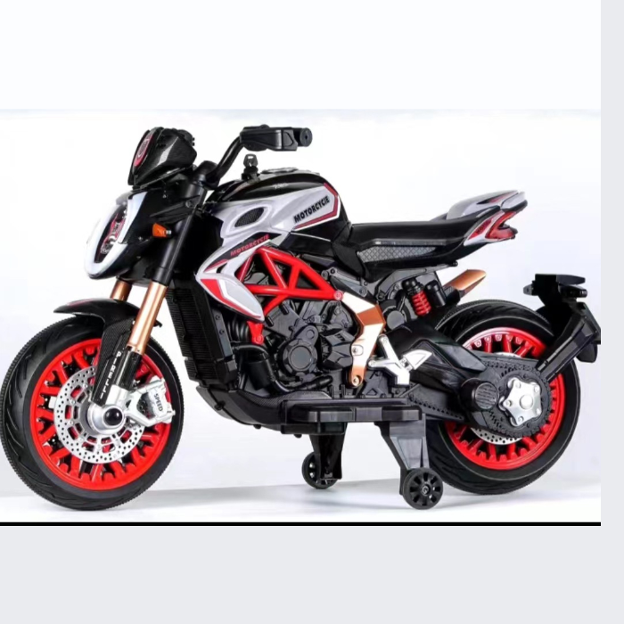 12V battery operated ride on bike for kids sams toy Ahmedabad black and red motorbike with training wheels