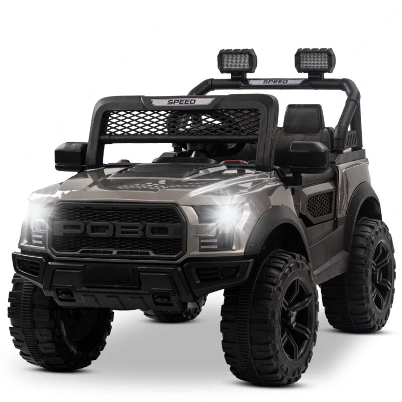 Sam's Toy Rechargeable Battery Operated Ride On Jeep POBO for Kids with Bluetooth Music, Drive to Years Boys Girls