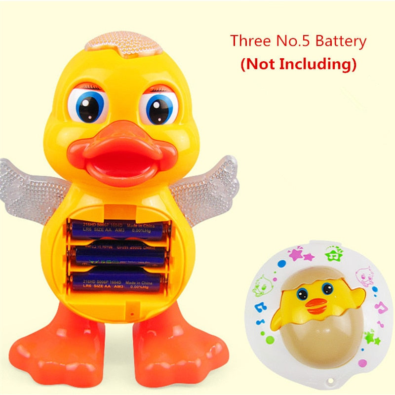 Bright yellow dancing duck educational toy at Sam's Toy World Ahmedabad with interactive features