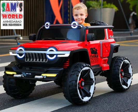 Buy heavy battery super jumbo jeep WN-1166 for children India red electric ride-on toy with large wheels