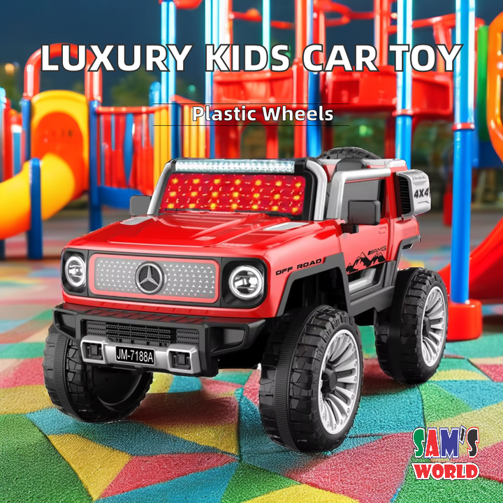 Luxury battery Operated Ride-On Car for Children Ahmedabad red toy car with plastic wheels at playground