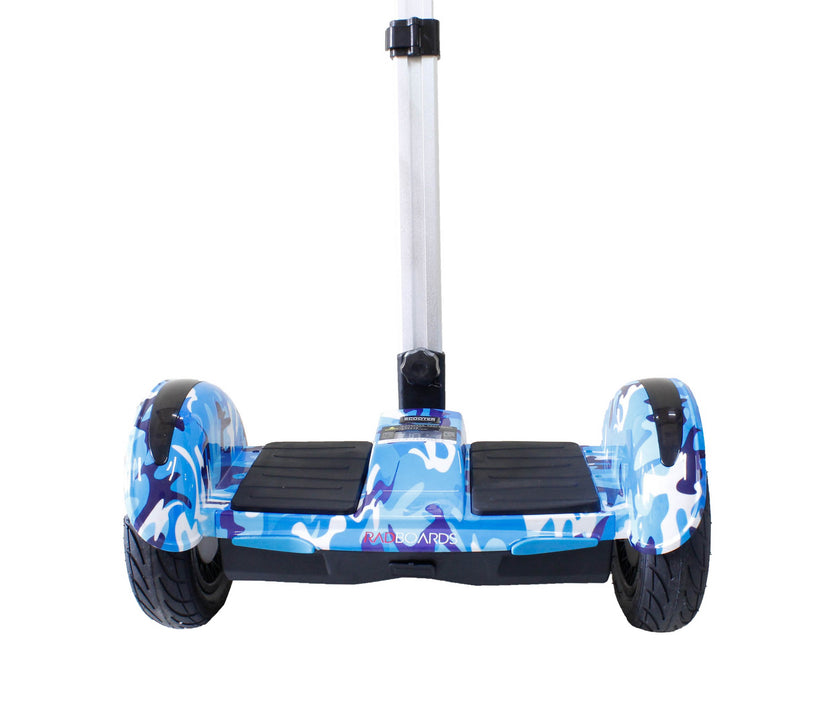 Blue camo segway hoverboard with handle near Ahmedabad Gujarat India for outdoor play and mobility