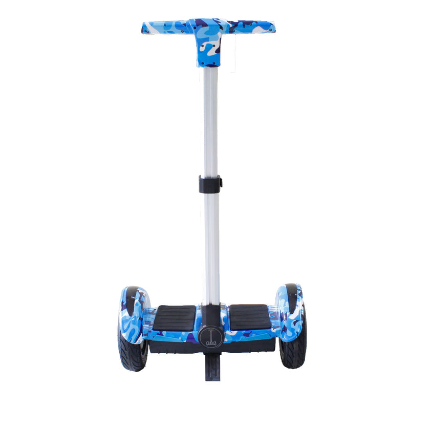 Blue camo segway hoverboard with handle near Ahmedabad Gujarat India for outdoor play equipment