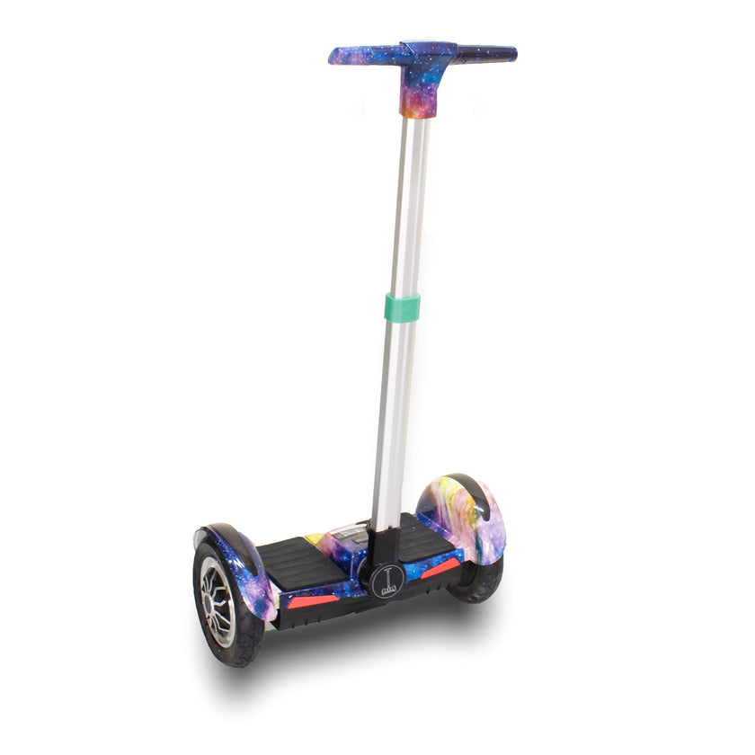 Colorful segway hoverboard with handle near Ahmedabad Gujarat India for outdoor play and riding fun