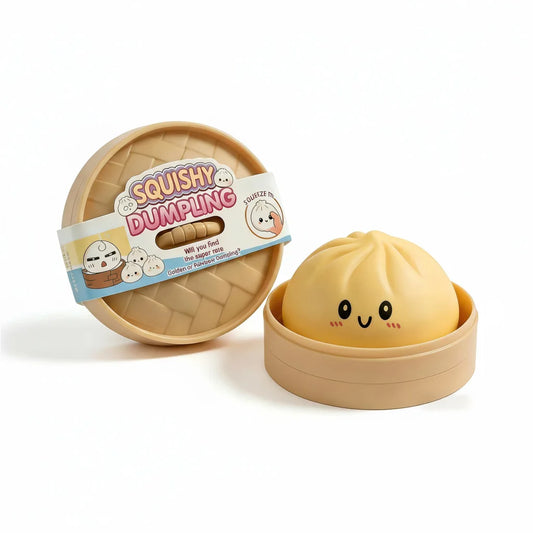 Sam's Toy World squishy toy Dumpling Bun Toy in beige with happy face for ages 3 and up