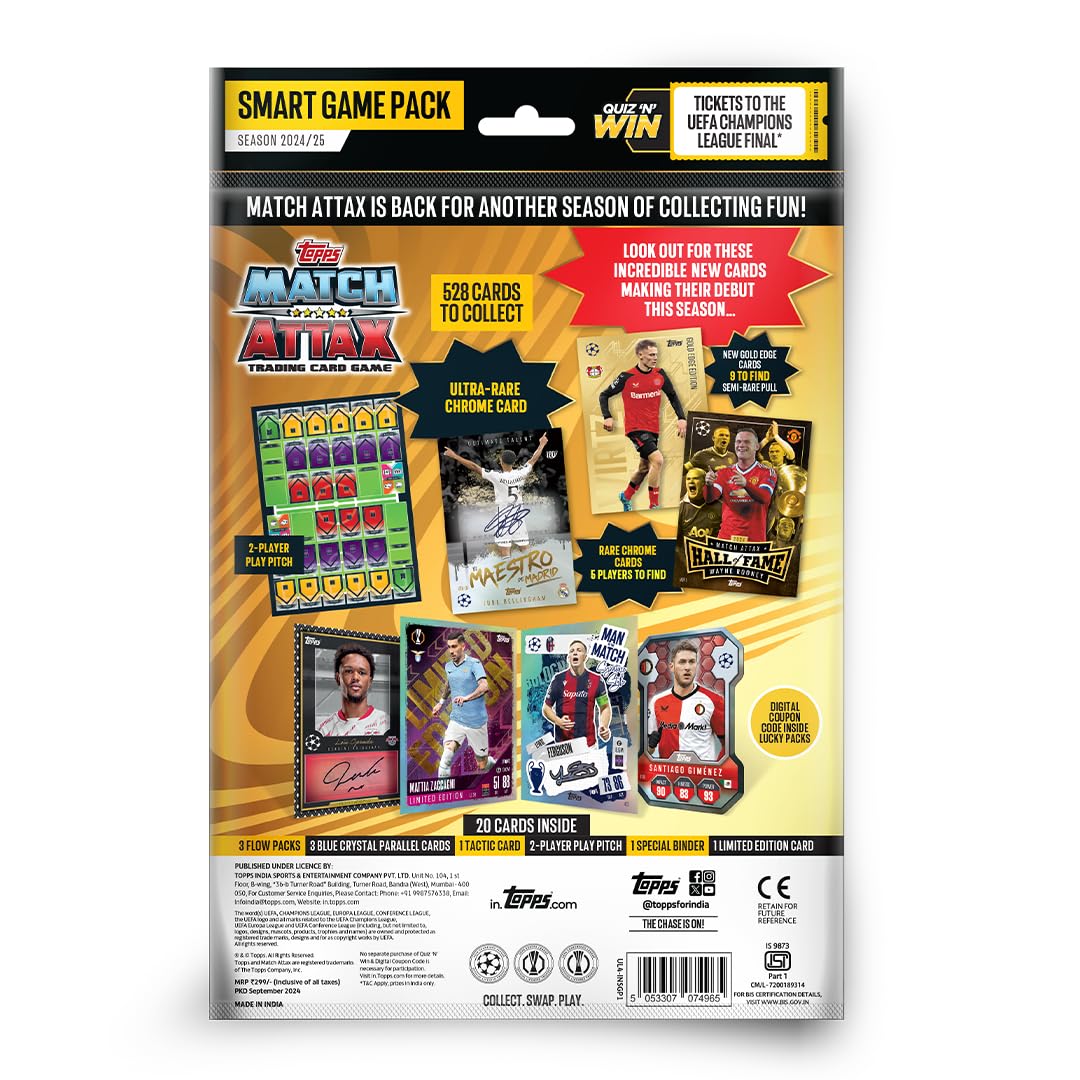 Topps Match Attax UEFA cards 2024 Buy Match Attax Car Gujarat India smart game pack with 20 collectible football cards
