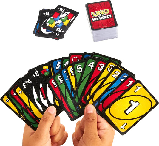UNO Show EM No Mercy card game offer price in Ahmedabad with colorful playing cards in hands