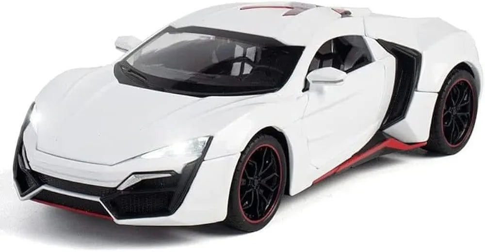 White diecast metal sports car toy with open doors for imaginative play diecast metal car Ahmedabad