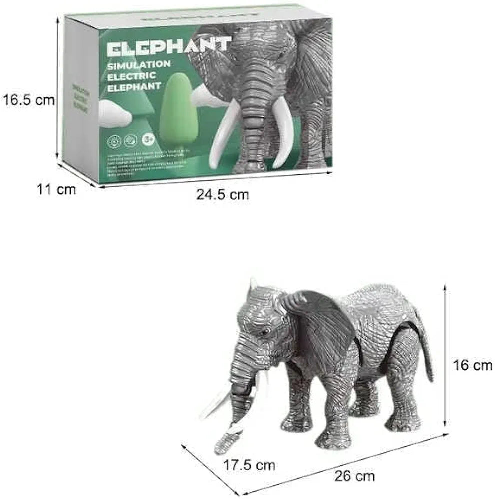 Misical lights realistic elephant toy for toddlers kids with detailed texture and dimensions