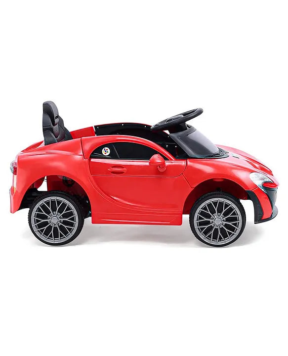 Red ride on car for toddlers 1 to 5 years below 5000 in Ahmedabad Gujarat with realistic design and black seat