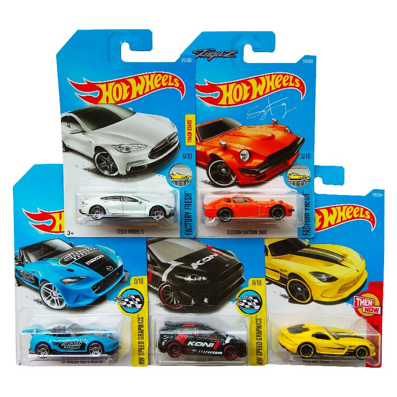 Five packaged diecast cars in blister cards original Hot Wheels cars collection available in Ahmedabad Gujarat .