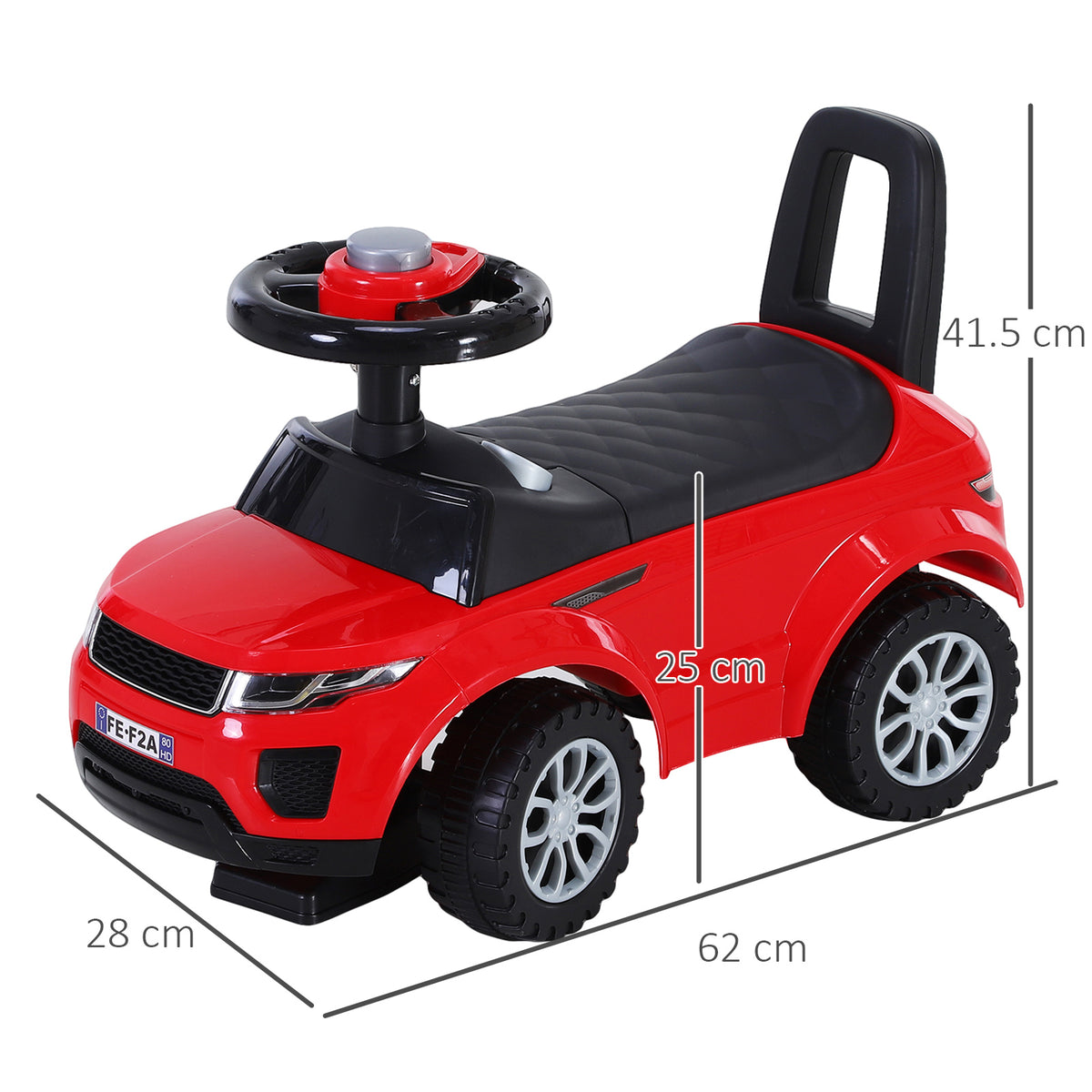 3-in-1 Ride On Car Foot To Floor Slider Toddler W/ Horn Steering Wheel NO POWER Manual Under Seat Storage Safe Design For 1-3 Year Old Red