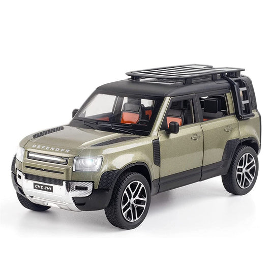 1:24 metal toy car with lights and sound Defender in Ahmedabad detailed green SUV model toy