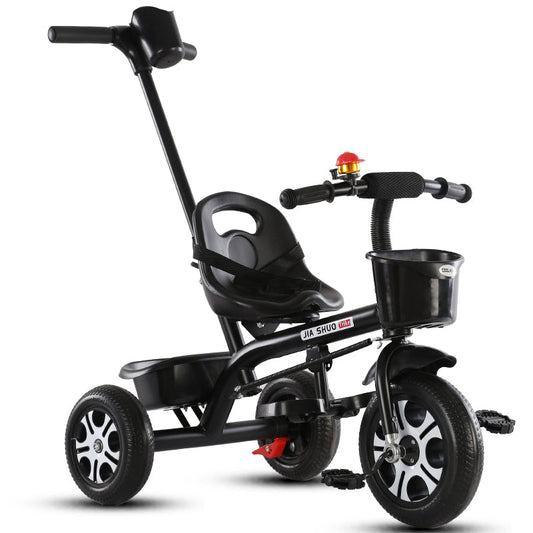 Black 1-6 years toddler tricycle Ahmedabad kids cycle Ahmedabad with push handle and front basket
