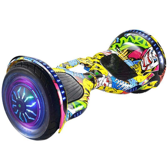 10 inch Balance wheel hoverboard for kids with colorful graffiti design and LED lights on wheels