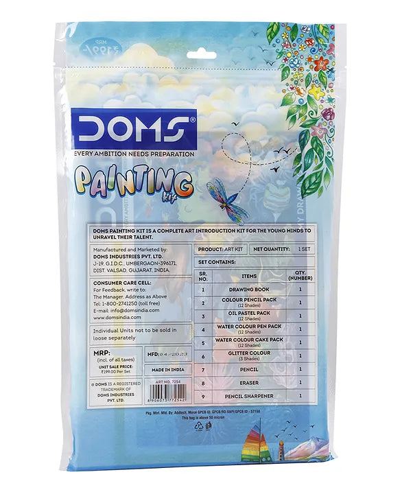 Doms Painting Kit | Perfect Value Pack | Kit For School Essentials | Gifting Range For Kids | 9-in-1 Creative Gift Items | mrp ₹:199 | Sam's Toy World Ahmedabad