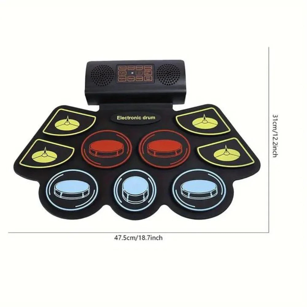 11-Pad Electronic Drum Set: Portable & Realistic (Silicone Pads) Sam's Toys samstoy.in