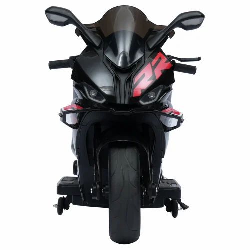 12V Kids Battery Operated Ride On BMW LFB-008 RR Bike in sleek black design with sporty front features