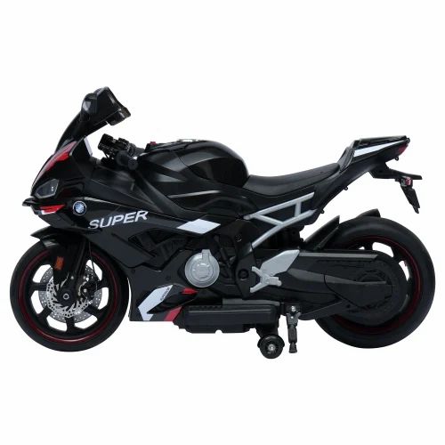 12V Kids Battery Operated Ride On BMW LFB-008 RR Bike in sleek black design with sporty details