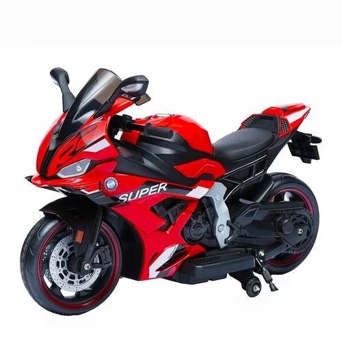 Big Jumbo 12V Kids Battery Operated Ride On BMW LFB-008 RR Bike With Wheels Lights & Side Stand | Red | Sams Toy Gujarat