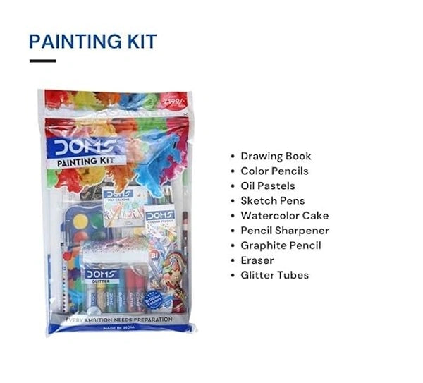 Doms Painting Kit | Perfect Value Pack | Kit For School Essentials | Gifting Range For Kids | 9-in-1 Creative Gift Items | mrp ₹:199 | Sam's Toy World Ahmedabad