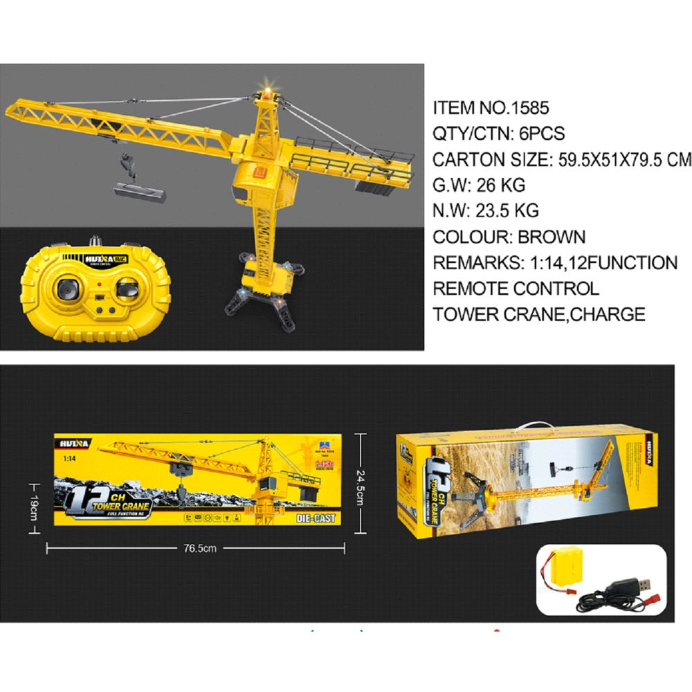 Alloy Electric Remote-controlled Crane Toy For Kids