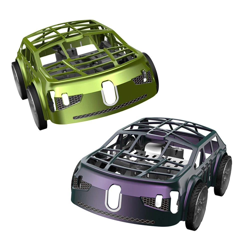 2 in 1 remote control flying drone car for kids in Ahmedabad featuring a green and purple design