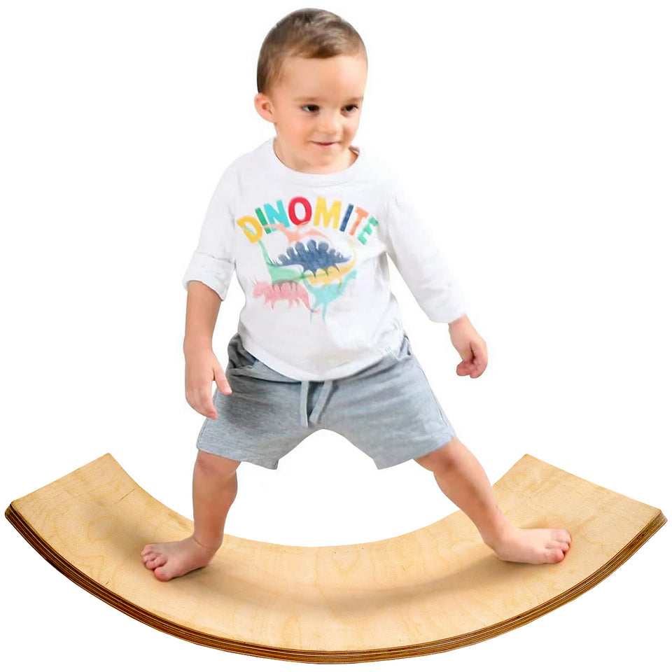 23.5 INCHES WOODEN WOBBLE BALANCE BOARD Sam's Toys World samstoy.in