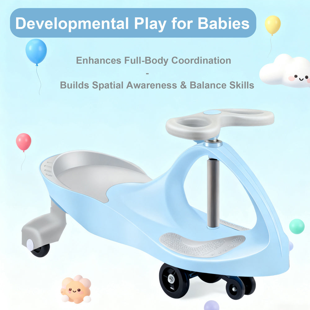 Swing Car Ride On Swivel Scooter Childrens Toy Kids Wiggle Gyro Twist & Go Gift