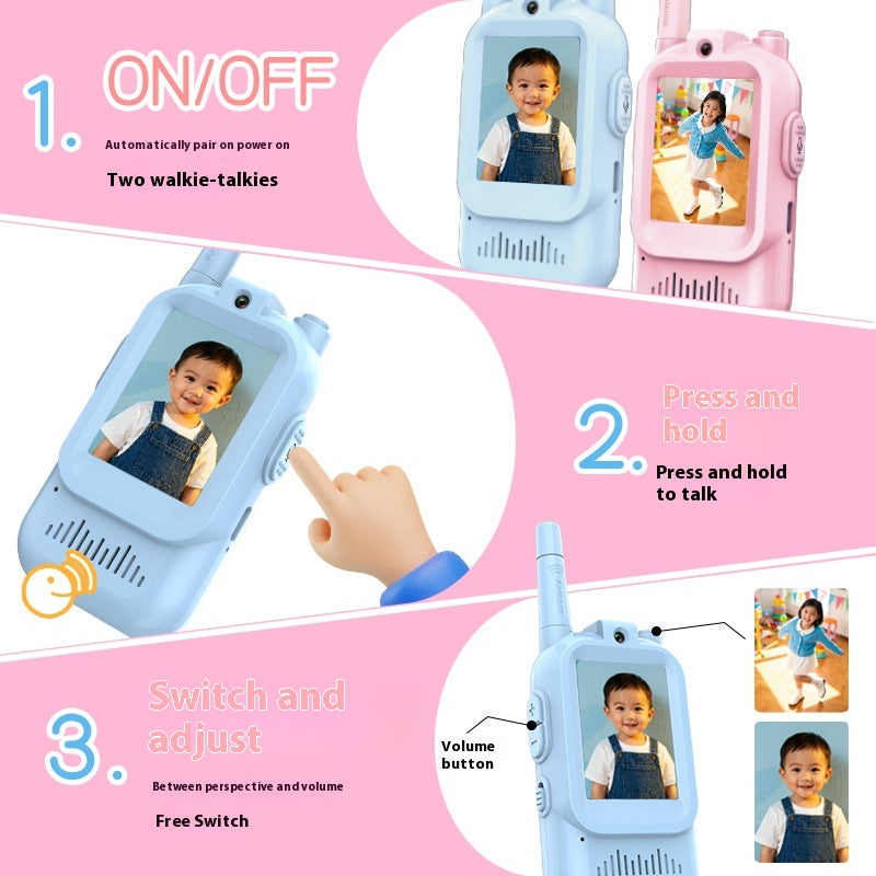 Sam's Toy World Video Wireless Walkie Talkies For Kids Handheld 2 Pack Rechargeable Intercom Cam Outdoor Family Games Gift For Boys Girls