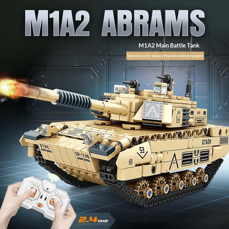 Remote Controlled Brick Tank Model Educational Building Toy For Kids