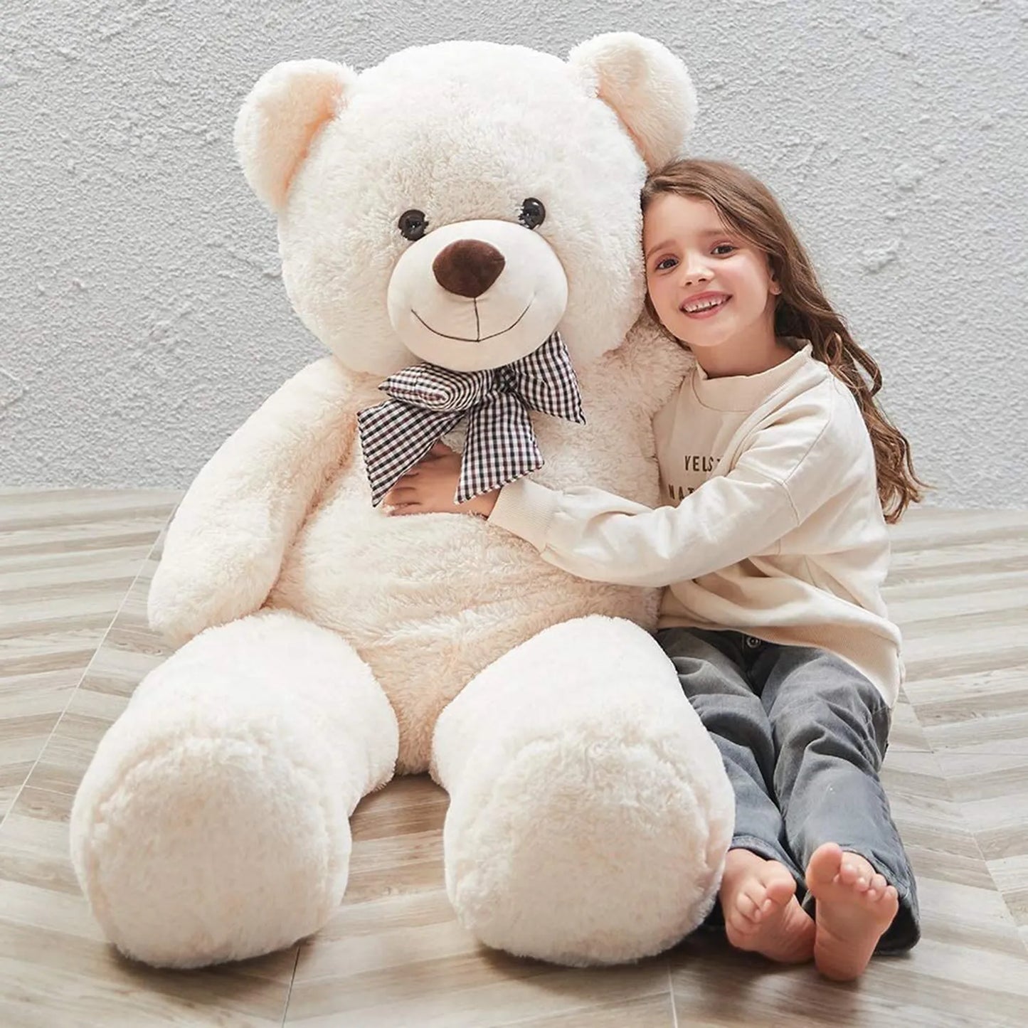 Sam Teddy Bear Plush Soft Toy For Ages 2 Years And Up Girls Gift, 100 cm