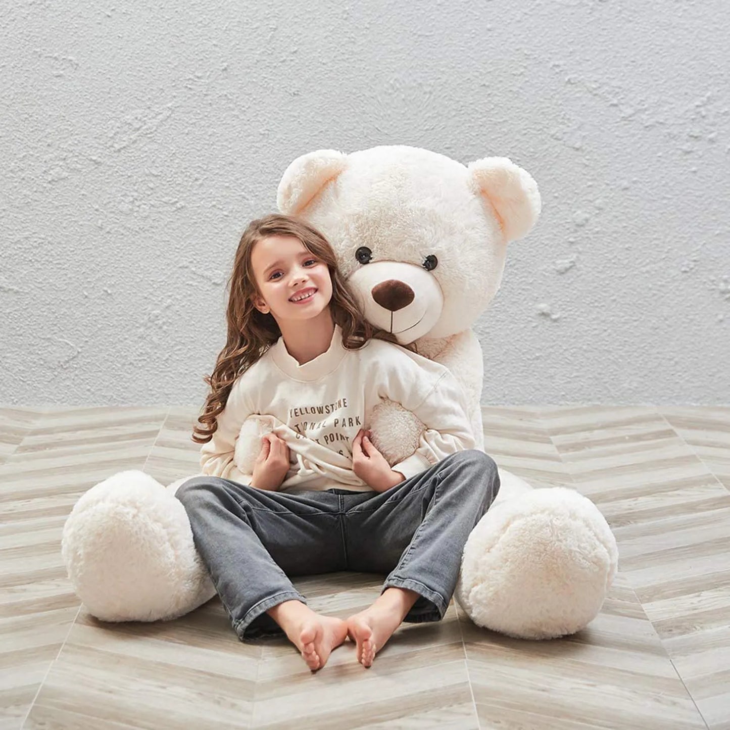 Sam Teddy Bear Plush Soft Toy For Ages 2 Years And Up Girls Gift, 100 cm