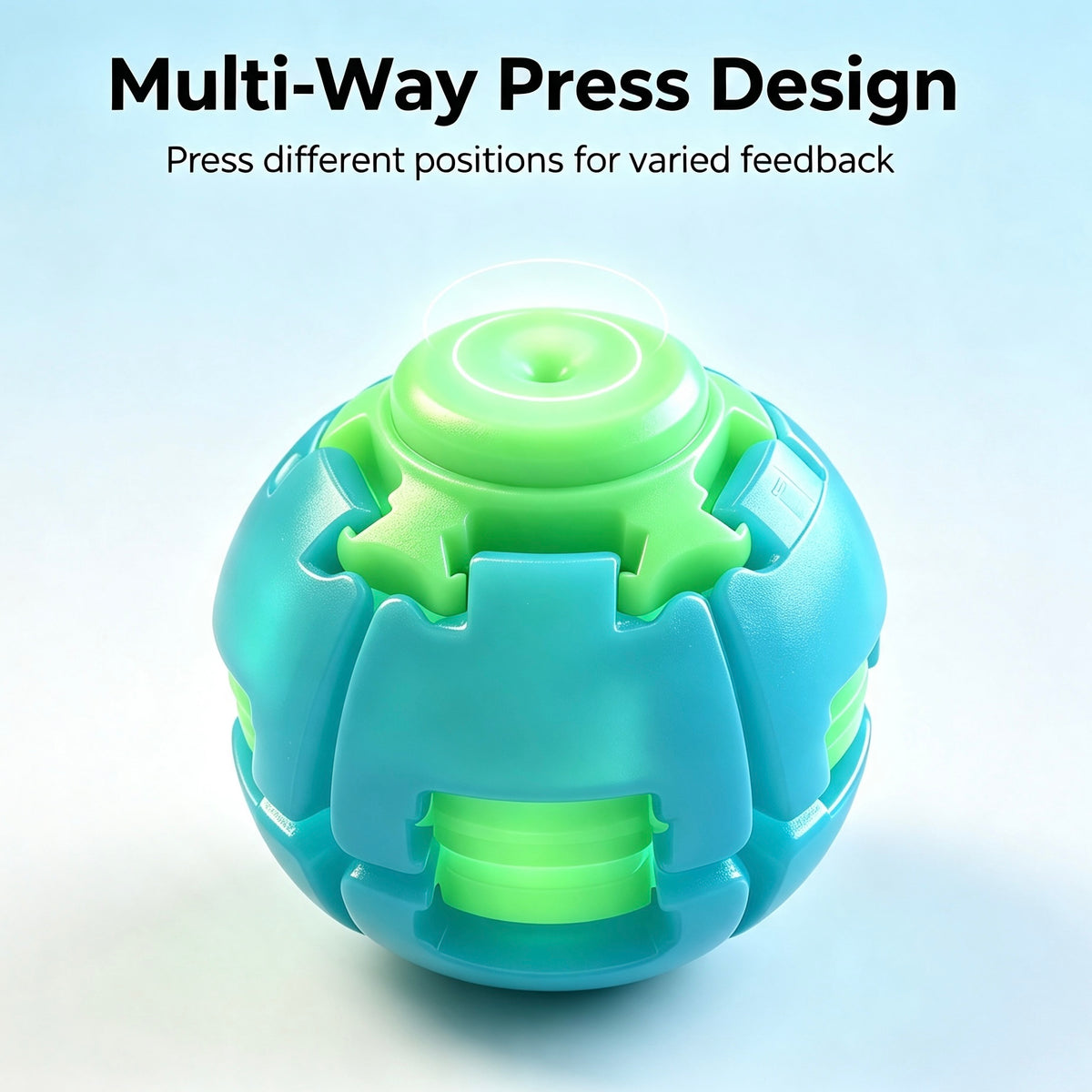 Unisex Compact Rotates Stress Relief Press Fidget Ball - Pocket Sensory Toy For Above 12 Teens & Adults, Glow-in-the-Dark Travel Car Ride Fidgeting Gift