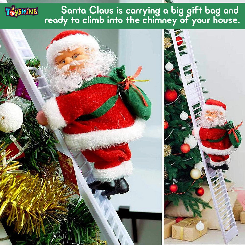 Sams Toy | Santa Climbing Ladder Christmas Decoration Electric Santa Claus Climbing Rope Ladder, Christmas Super Climbing Santa Toy for Christmas Tree Ornament | Ahmedabad