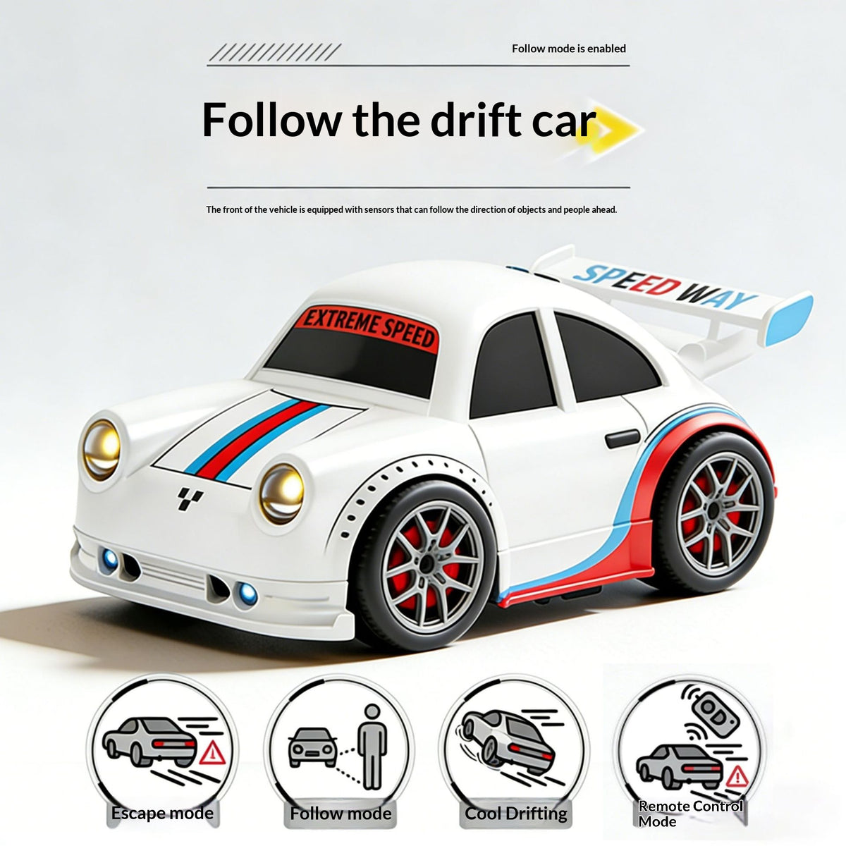 Follow me Smart Sensor Remote-Controlled Drift Kids Toy Car Electric Toy