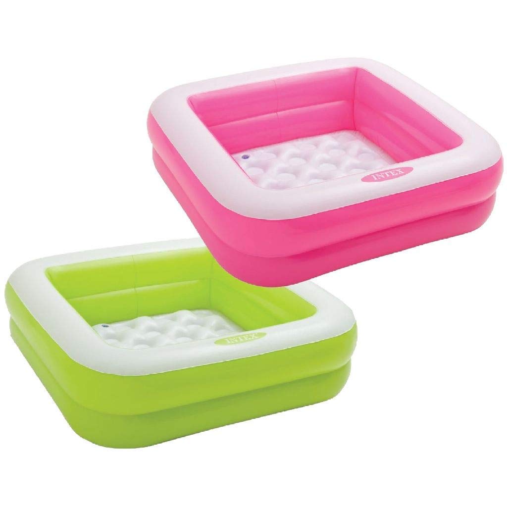 Intex inflatable square paddling pool 86x86x25 cm, random colors (pink or lime green) Sams Toy World Ahmedabad