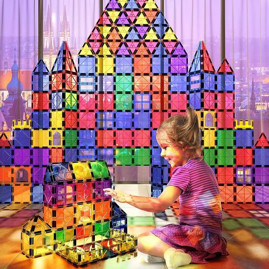 Magnetic Tiles Kids Toys STEM Magnet Blocks Building Montess