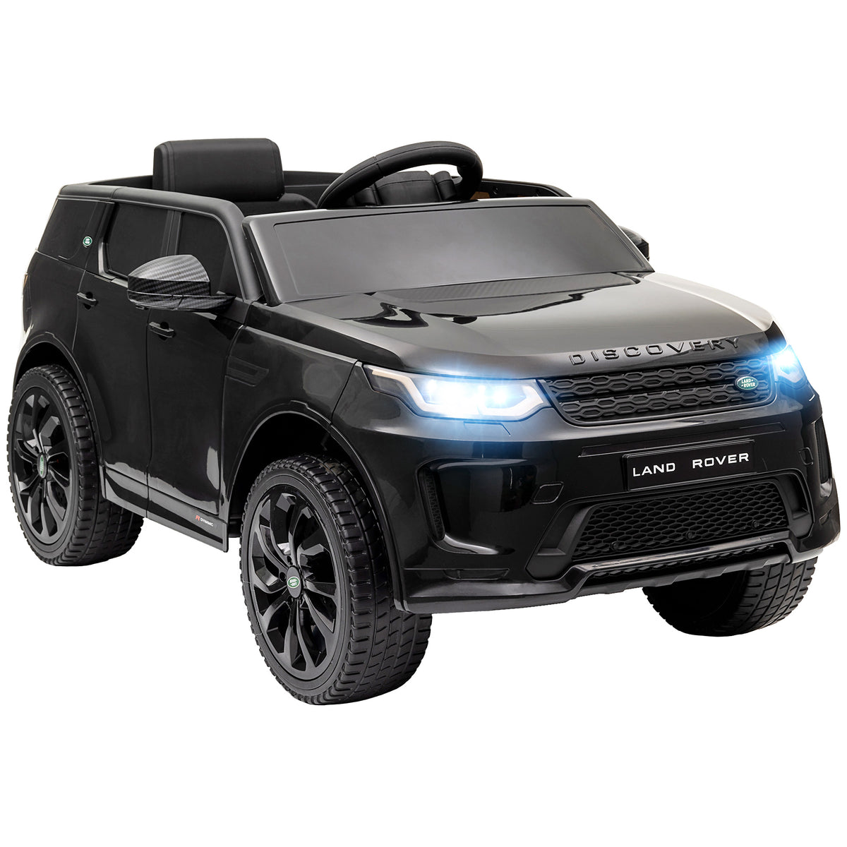 Licensed Land Rover Discovery Sport, 12V Kids Ride On Car W/ Remote Control, Lights, Music, Horn, For 3-6 Years, Black