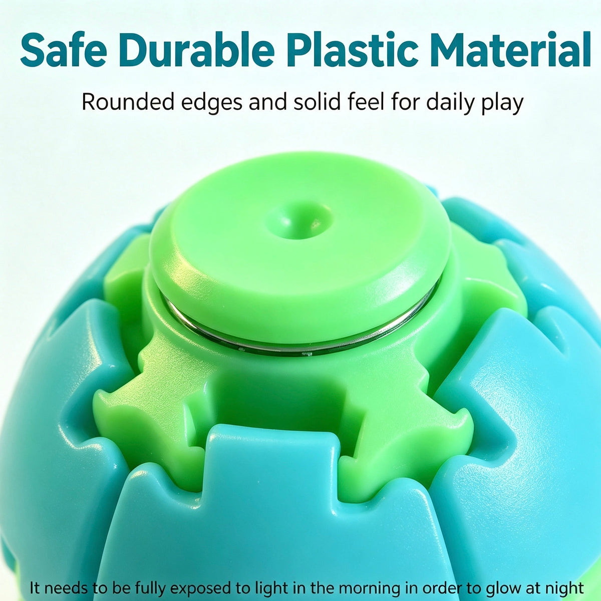Unisex Compact Rotates Stress Relief Press Fidget Ball - Pocket Sensory Toy For Above 12 Teens & Adults, Glow-in-the-Dark Travel Car Ride Fidgeting Gift