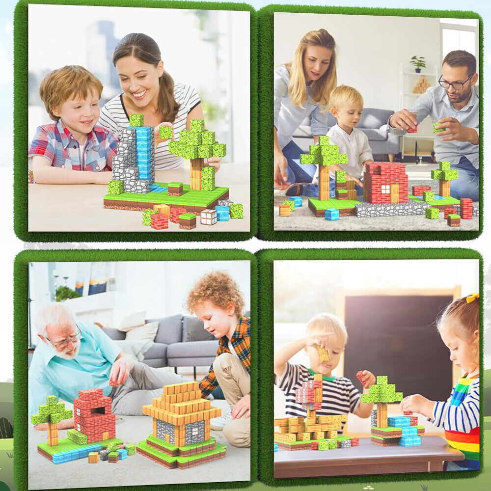 Set Minecraft Magnetic Building Blocks Children Kids Educational Toy Gifts